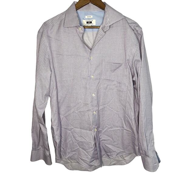 Joseph Abboud Blue Red White Checkered Men's Button Down Dress Shirt Large - Picture 1 of 5
